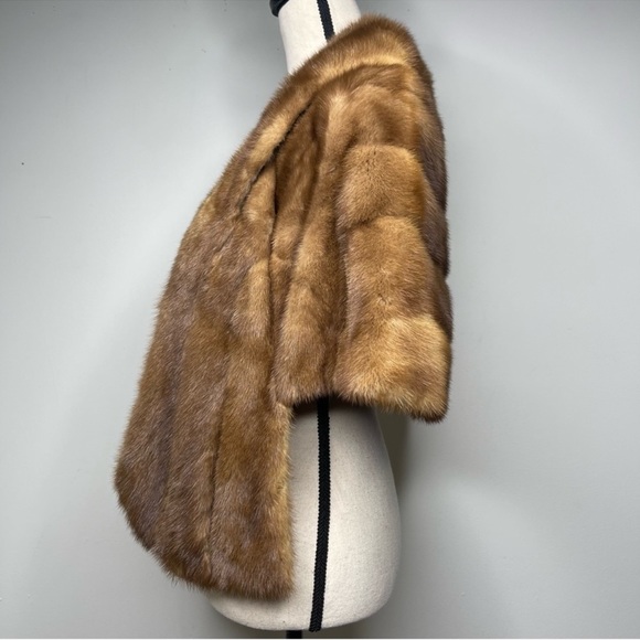 M Solomon Couture Designer Mink Fur Stole Cape Capelet - Picture 2 of 10